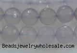 CBC437 15.5 inches 10mm faceted round purple chalcedony beads