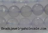 CBC438 15.5 inches 12mm faceted round purple chalcedony beads