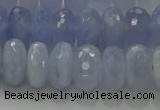 CBC448 15.5 inches 7*12mm faceted rondelle blue chalcedony beads