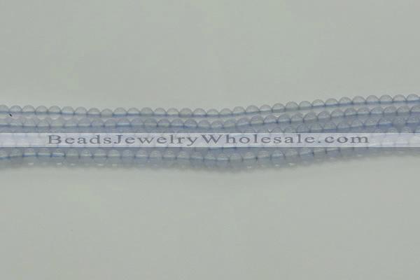 CBC450 15.5 inches 4mm round blue chalcedony beads wholesale