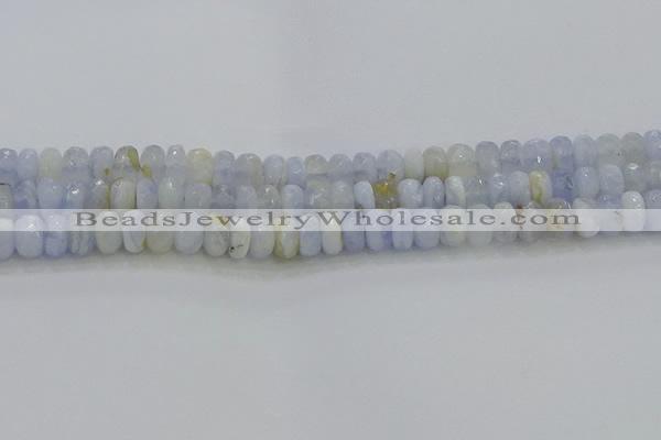 CBC465 15.5 inches 5*8mm faceted rondelle blue chalcedony beads