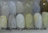 CBC468 15.5 inches 8*14mm faceted rondelle blue chalcedony beads