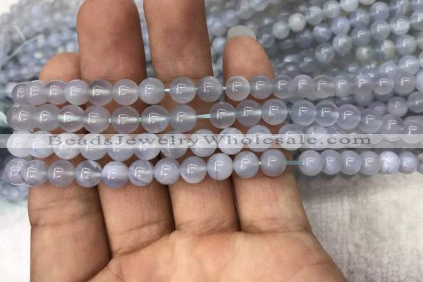 CBC711 15.5 inches 6mm round blue chalcedony beads wholesale