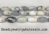 CBC782 15.5 inches 18*30mm rice blue chalcedony beads