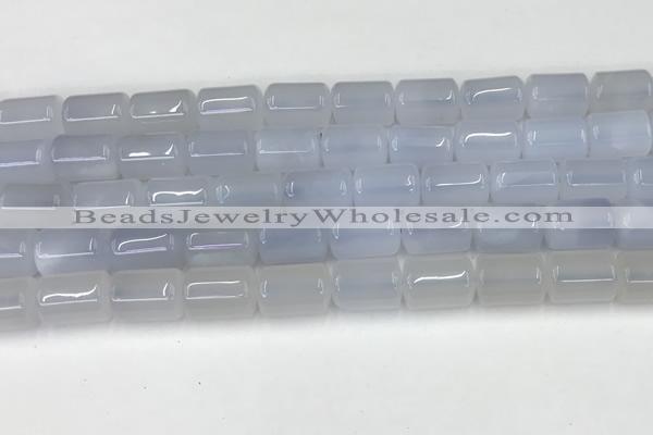 CBC830 15.5 inches 10*14mm tube blue chalcedony gemstone beads