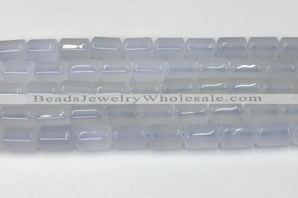 CBC831 15.5 inches 10*14mm tube blue chalcedony gemstone beads