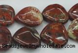 CBD01 15.5 inches 20*20mm heart brecciated jasper gemstone beads