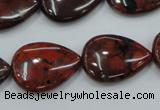 CBD34 15.5 inches 18*25mm flat teardrop brecciated jasper gemstone beads