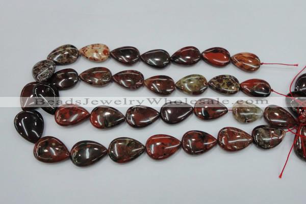 CBD34 15.5 inches 18*25mm flat teardrop brecciated jasper gemstone beads