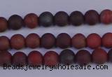 CBD360 15.5 inches 4mm round matte poppy jasper beads wholesale