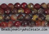 CBD368 15.5 inches 4mm faceted round brecciated jasper beads