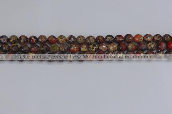 CBD370 15.5 inches 8mm faceted round brecciated jasper beads