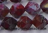 CBD386 15.5 inches 12mm faceted nuggets brecciated jasper beads