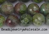 CBG104 15.5 inches 12mm faceted round bronze green gemstone beads