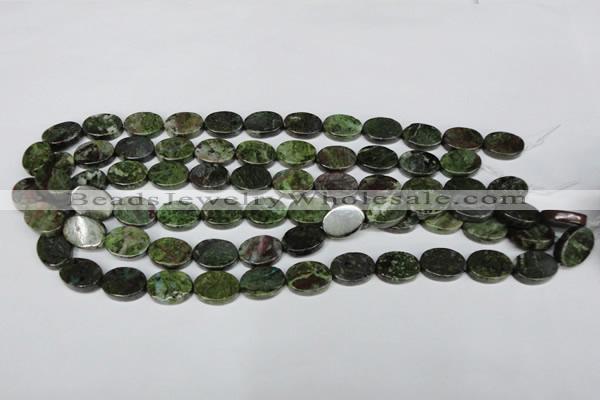 CBG57 15.5 inches 12*16mm oval bronze green gemstone beads