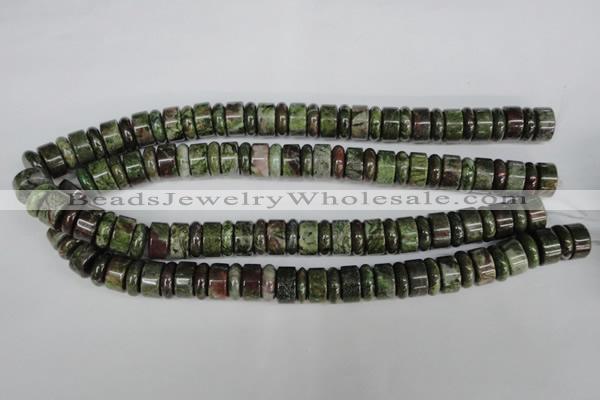 CBG80 15.5 inches 5*14mm & 7*14mm rondelle bronze green gemstone beads