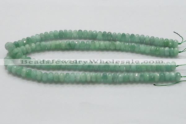 CBJ02 15.5 inches 6*10mm faceted rondelle jade beads wholesale