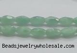 CBJ12 15.5 inches 6*10mm faceted rice jade beads wholesale