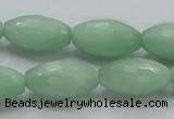 CBJ16 15.5 inches 12*22mm faceted rice jade beads wholesale