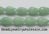 CBJ20 15.5 inches 8*12mm faceted teardrop jade beads wholesale