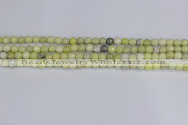 CBJ210 15.5 inches 4mm faceted round Australia butter jade beads