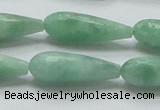 CBJ26 15.5 inches 10*30mm faceted teardrop jade beads wholesale