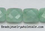 CBJ34 15.5 inches 20*20mm faceted square jade beads wholesale