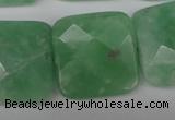 CBJ51 15.5 inches 25*25mm faceted square jade beads wholesale