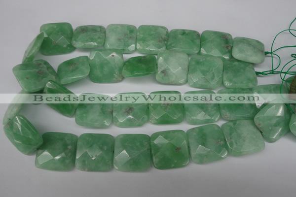 CBJ51 15.5 inches 25*25mm faceted square jade beads wholesale