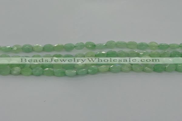 CBJ67 15.5 inches 6*8mm faceted oval jade gemstone beads