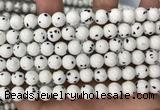 CBJ747 15.5 inches 8mm round dalmatian jade gemstone beads wholesale