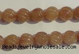 CBQ15 15.5 inches 10mm carved round strawberry quartz beads wholesale