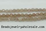 CBQ210 15.5 inches 4mm faceted round strawberry quartz beads