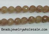 CBQ212 15.5 inches 8mm faceted round strawberry quartz beads