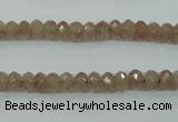 CBQ222 15.5 inches 4*6mm faceted rondelle strawberry quartz beads