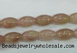 CBQ225 15.5 inches 8*12mm rice strawberry quartz beads