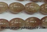 CBQ227 15.5 inches 13*18mm rice strawberry quartz beads