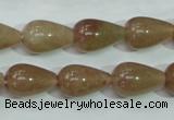 CBQ228 15.5 inches 10*16mm teardrop strawberry quartz beads