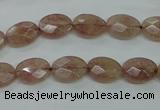 CBQ250 15.5 inches 8.5*12mm faceted oval strawberry quartz beads