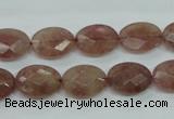 CBQ253 15.5 inches 12*16mm faceted oval strawberry quartz beads