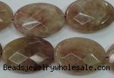 CBQ254 15.5 inches 18*25mm faceted oval strawberry quartz beads