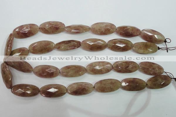 CBQ258 15.5 inches 15*30mm faceted marquise strawberry quartz beads