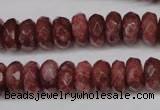 CBQ266 15.5 inches 6*10mm faceted rondelle strawberry quartz beads