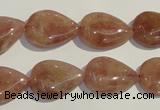 CBQ27 15.5 inches 13*18mm flat teardrop strawberry quartz beads