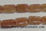 CBQ30 15.5 inches 10*14mm rectangle strawberry quartz beads