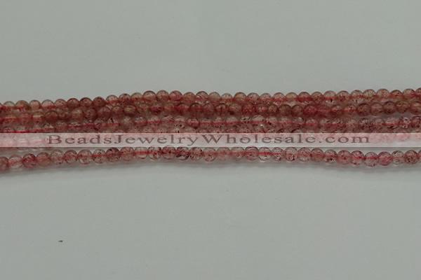 CBQ300 15.5 inches 4mm round natural strawberry quartz beads