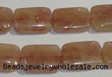 CBQ31 15.5 inches 13*18mm rectangle strawberry quartz beads