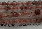 CBQ320 15.5 inches 4mm faceted round strawberry quartz beads