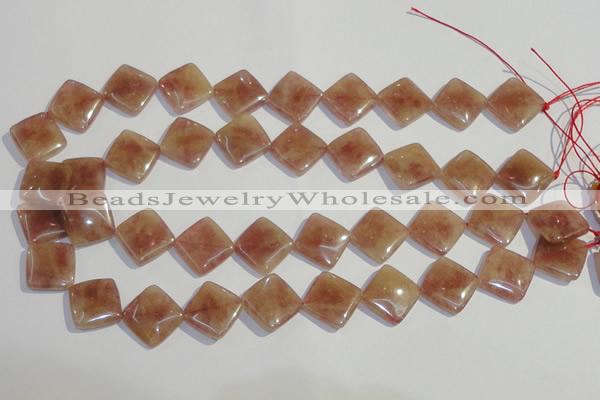 CBQ33 15.5 inches 16*16mm diamond strawberry quartz beads wholesale