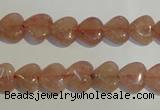 CBQ34 15.5 inches 10*10mm heart strawberry quartz beads wholesale